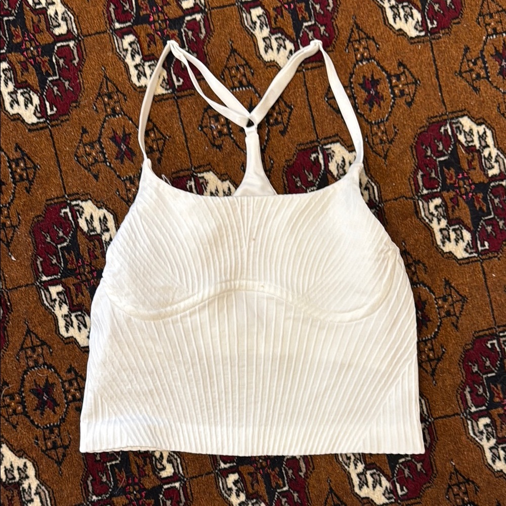 Lululemon Athletica Cream Ribbed Crop Camisole